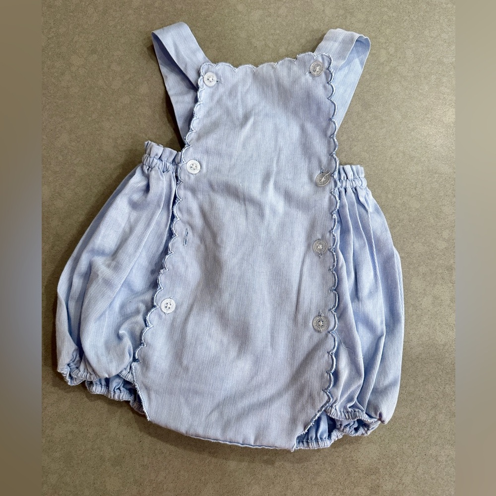 Ciao Marco Italiano Cotton Bubble Romper Overalls in blue